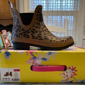 Joules Tan Leopard ShortHeight Wellibobs/Rainboots